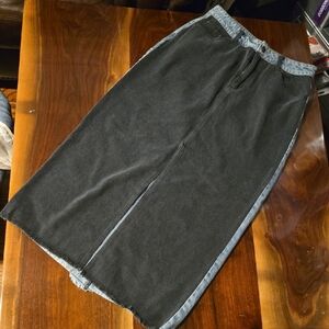 Mustard Seed Blue And Black Denim Skirt